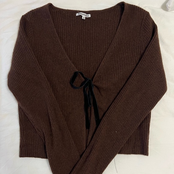 Reformation Antoinette Cashmere Tie Front Cardigan - Picture 5 of 6